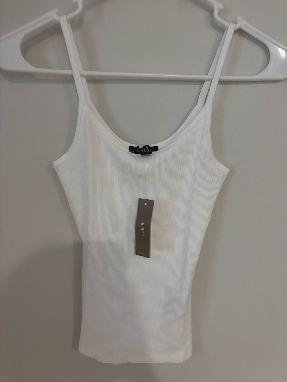 NWT J. Crew White Ribbed Spaghetti Strap Camisole
